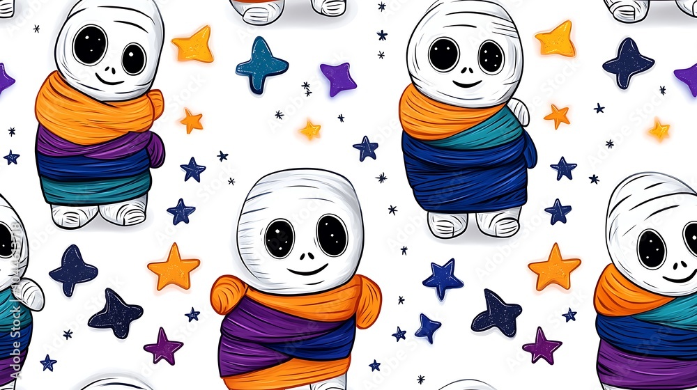 Colorful Mummies Wrapped in Rainbow Bandages Colorful Mummies Wrapped in Rainbow Bandages