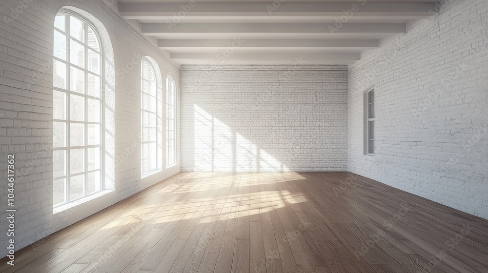 A Bright Loft Inspired Space Featuring a Wooden Floor Template for Mockup Use A Bright Loft Inspired Space Featuring a Wooden Floor Template for Mockup Use