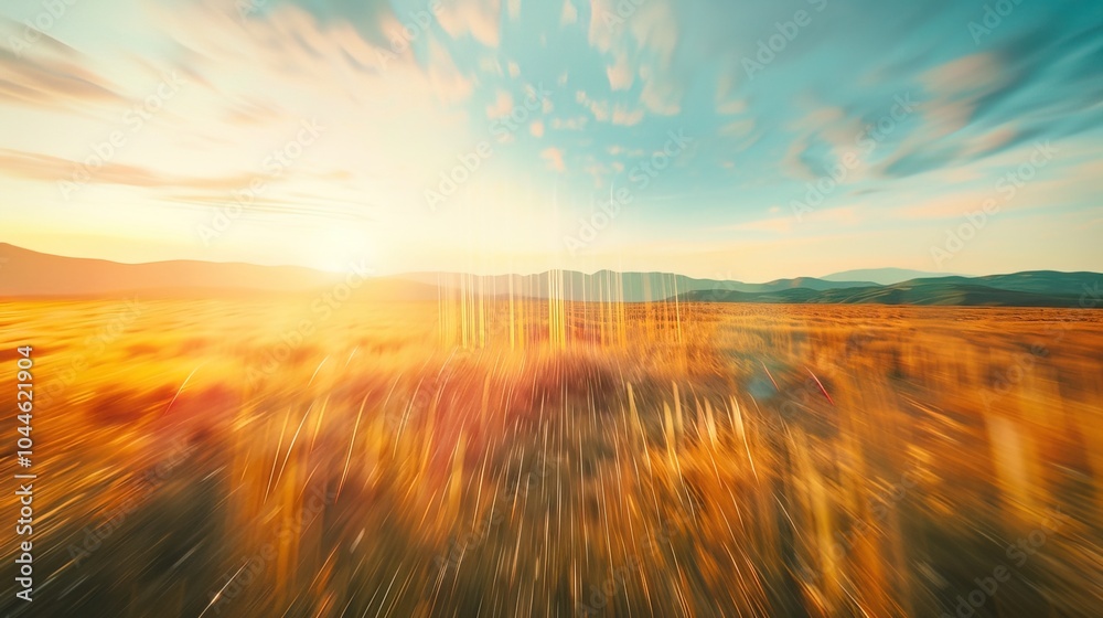 Sound waves radiating across a serene landscape, symbolizing the interconnectedness and harmony of natural and auditory elements.