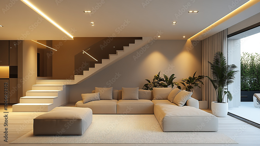 Fototapeta premium Modern building living room