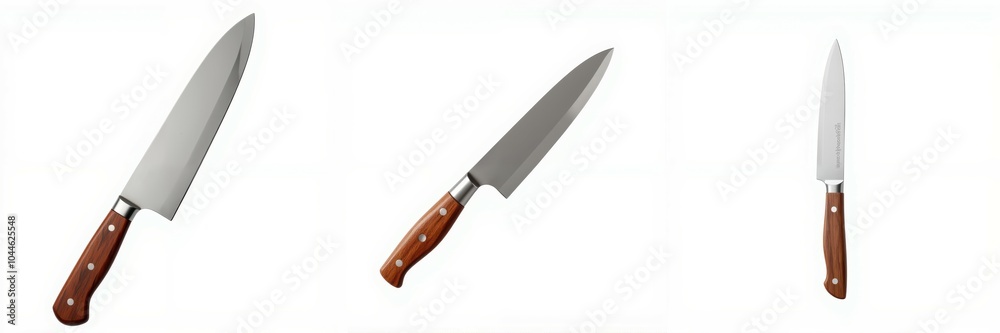 Set of kitchen knives on white background Set of kitchen knives on white background