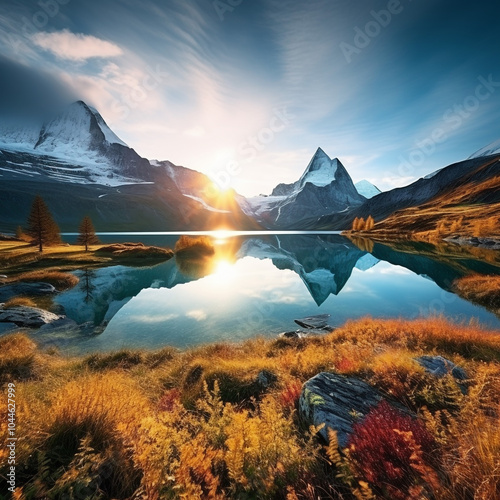 sunrise in the mountains
