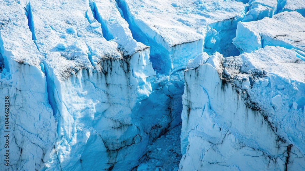 Naklejka premium Glacial Crevasses in Stunning Ice Landscape