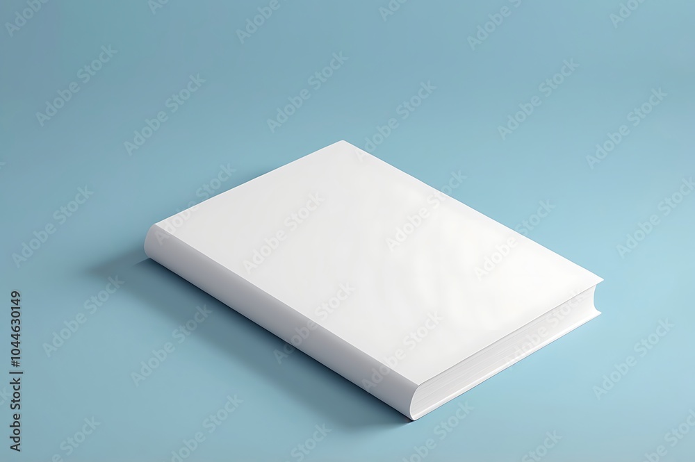 a blank white book cover mockup isolated on pastel blue background a blank white book cover mockup isolated on pastel blue background