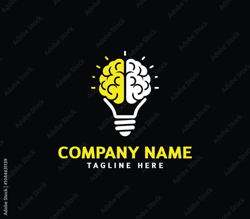 Brain bulb logo design. Modern brain bulb logo, Intelligence Logo, Creative idea logo design. Vector Brain bulb logo design. Modern brain bulb logo, Intelligence Logo, Creative idea logo design. Vector