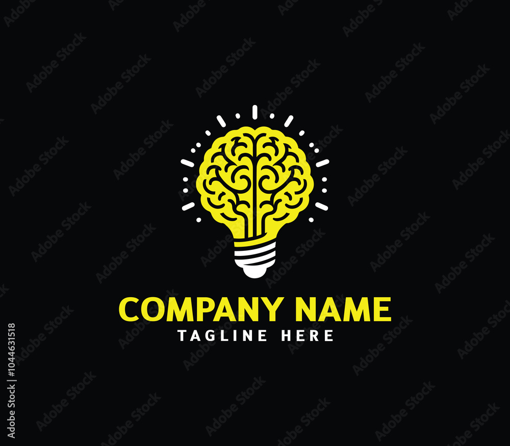 Brain bulb logo design. Modern brain bulb logo, Intelligence Logo, Creative idea logo design. Vector Brain bulb logo design. Modern brain bulb logo, Intelligence Logo, Creative idea logo design. Vector