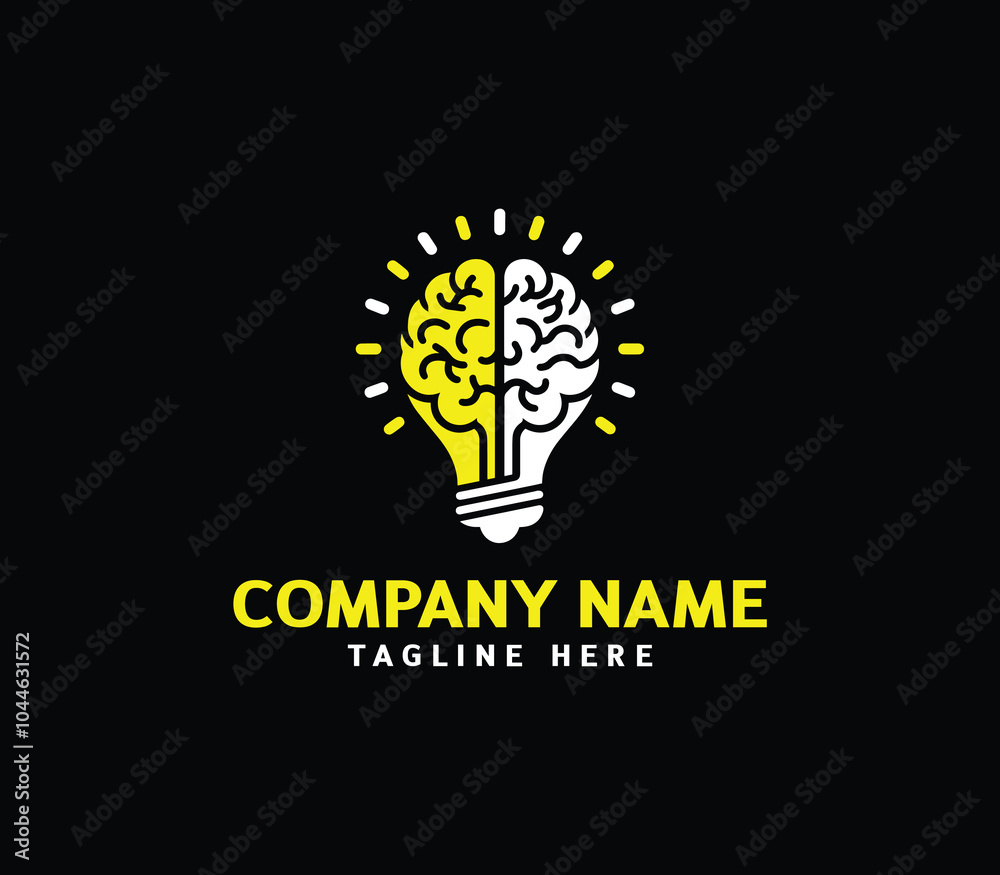 Brain bulb logo design. Modern brain bulb logo, Intelligence Logo, Creative idea logo design. Vector Brain bulb logo design. Modern brain bulb logo, Intelligence Logo, Creative idea logo design. Vector
