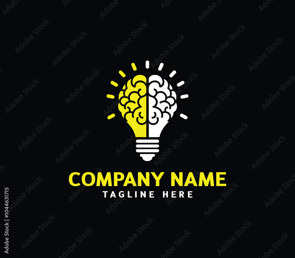 Brain bulb logo design. Modern brain bulb logo, Intelligence Logo, Creative idea logo design. Vector Brain bulb logo design. Modern brain bulb logo, Intelligence Logo, Creative idea logo design. Vector
