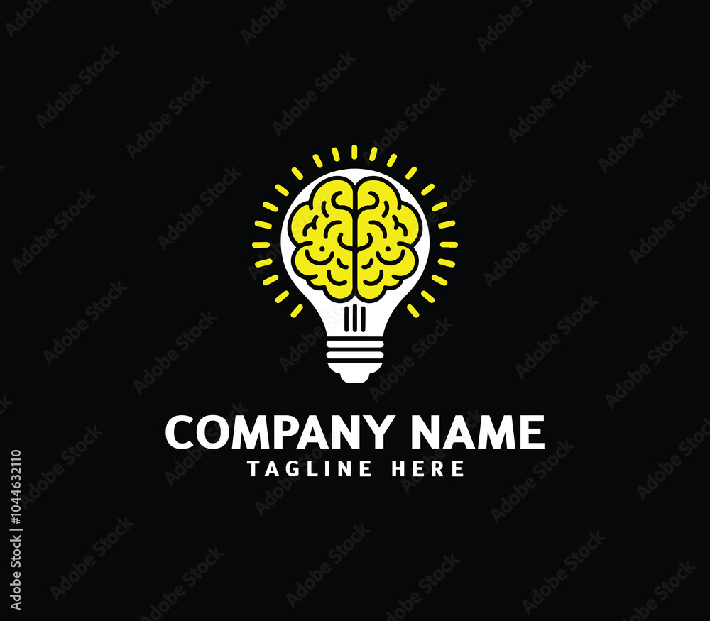 Brain bulb logo design. Modern brain bulb logo, Intelligence Logo, Creative idea logo design. Vector Brain bulb logo design. Modern brain bulb logo, Intelligence Logo, Creative idea logo design. Vector