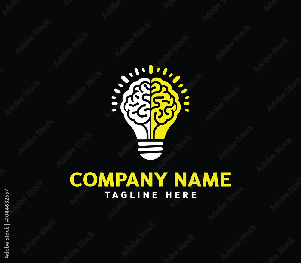 Brain bulb logo design. Modern brain bulb logo, Intelligence Logo, Creative idea logo design. Vector Brain bulb logo design. Modern brain bulb logo, Intelligence Logo, Creative idea logo design. Vector