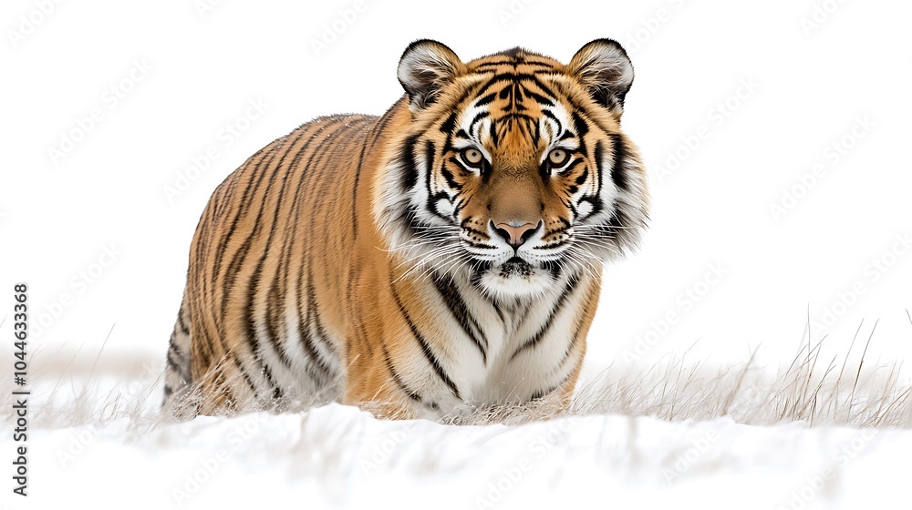 Obraz premium Intense Gaze of a Tiger in Natural Habitat