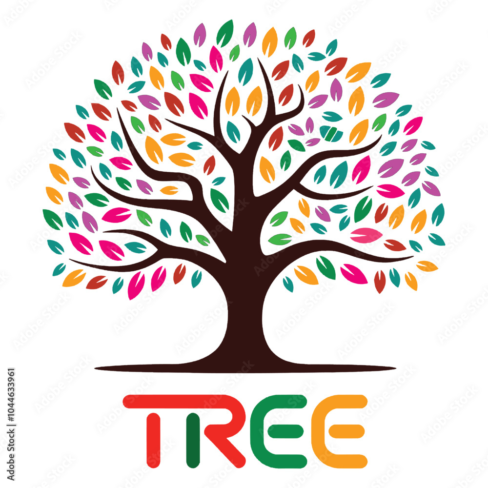 Obraz premium Tree with colorful leaves.