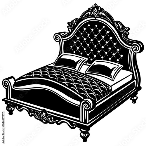 luxury bed on white background