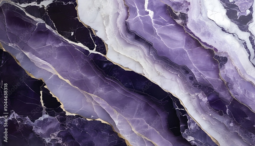 Obraz premium Dark Purple Marble Surface with Lavender Veins