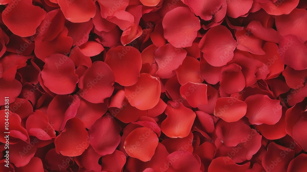 Vibrant red rose petals create textured background, love and romance. Love and romance. Vibrant red rose petals create textured background, love and romance. Love and romance.