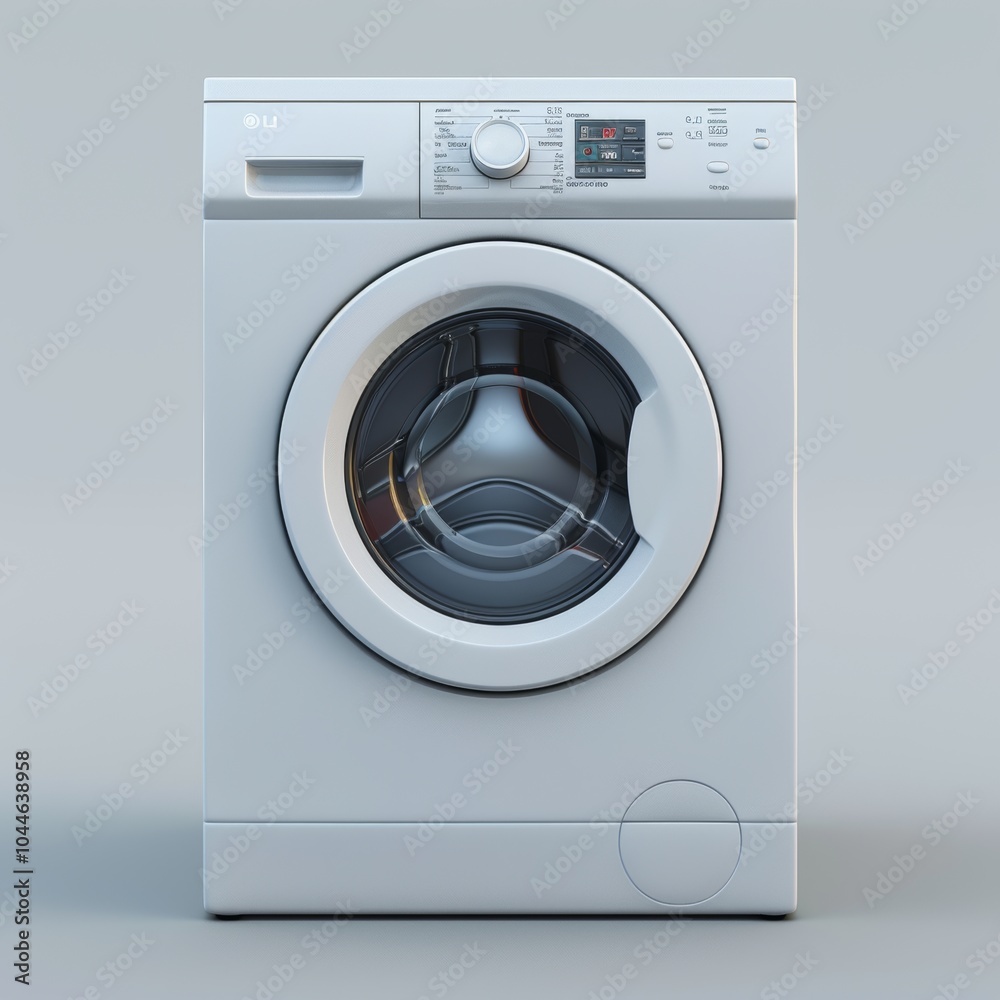 Realistic 3D Render of a Front-Loading Washing Machine Realistic 3D Render of a Front-Loading Washing Machine