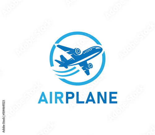 Airplane logo design. Simple travel logo. Flying plane logo template. Travel plane airline vector