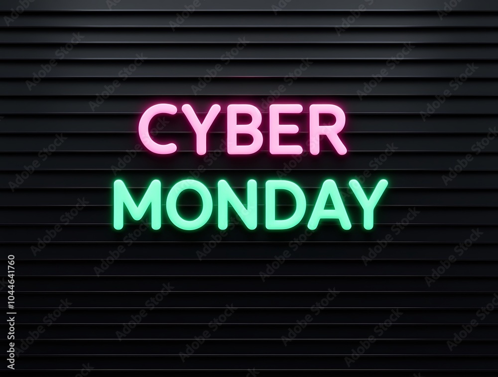 Cyber Monday neon text on a background, unique design for Cyber Monday sales yearly Cyber Monday neon text on a background, unique design for Cyber Monday sales yearly