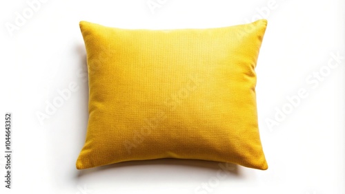 Silhouette of a yellow cushion on white background photo