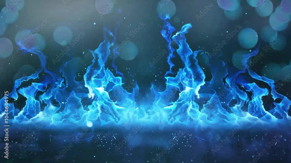 realistic blue fire or smog burning flame seamless looping overlay 4k ...