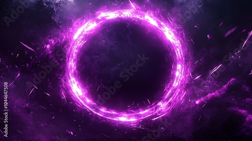 Purple circular illustration wallpaper illustration with black theme, dark themed illustration background design