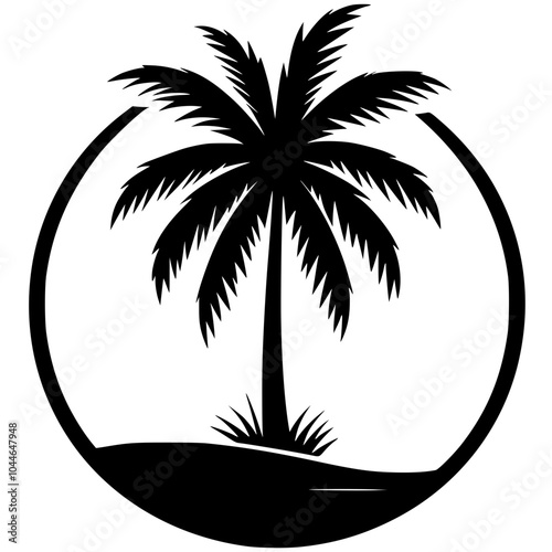 Silhouette of coconut tree