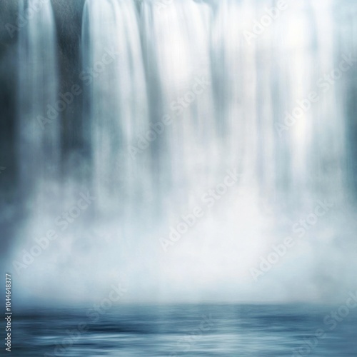 Blurred waterfall background with mist and spray