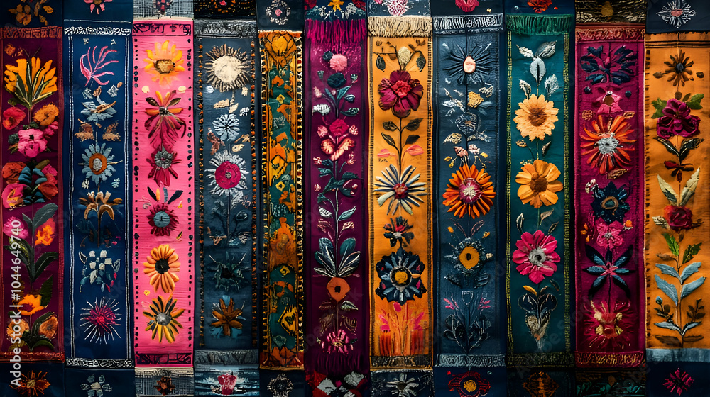 colorfull fabric in a markit