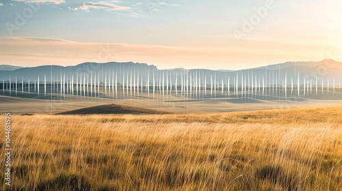 Wallpaper Mural Sound waves radiating across a serene landscape, symbolizing the interconnectedness and harmony of natural and auditory elements. Torontodigital.ca