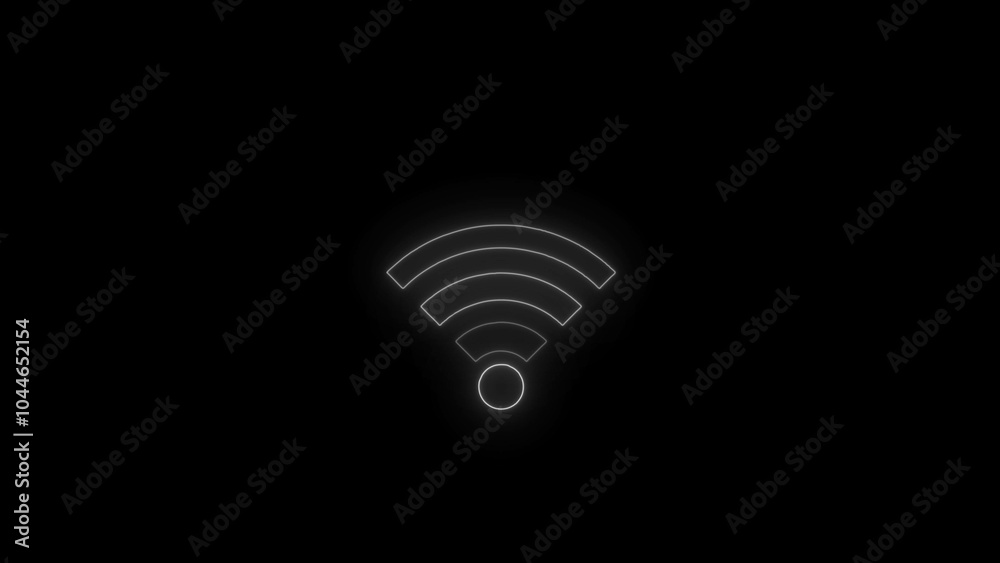 Outline neon phone icon. Glowing neon smartphone screen frame with Wifi sign, mobile internet pictogram. Mobile phone with wireless internet. Black background. Outline neon phone icon. Glowing neon smartphone screen frame with Wifi sign, mobile internet pictogram. Mobile phone with wireless internet. Black background.