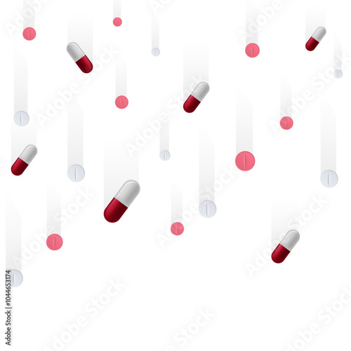 Falling capsules and medical pills  vector illustration background design.