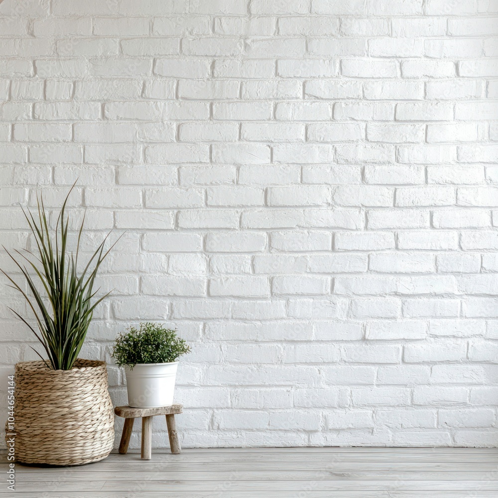 Minimalist white brick wall background for clean design Minimalist white brick wall background for clean design