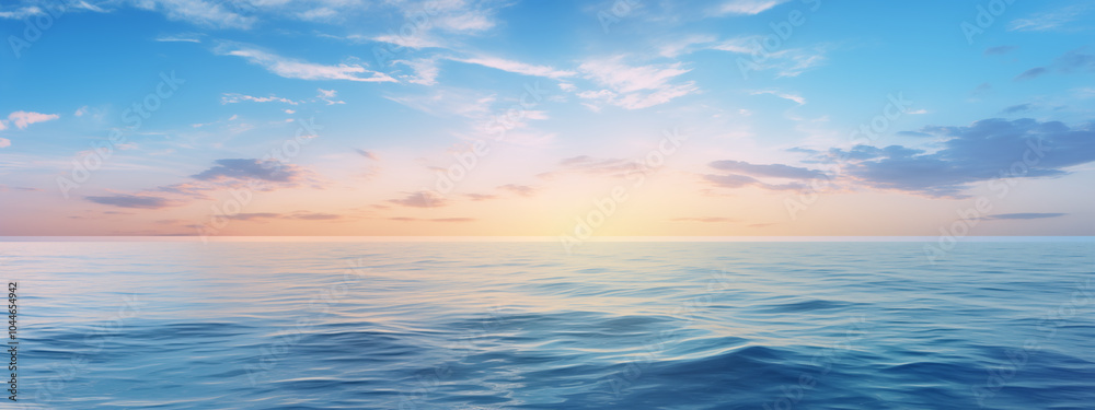 Fototapeta premium Sunset on the sea waves. Tropical beach.