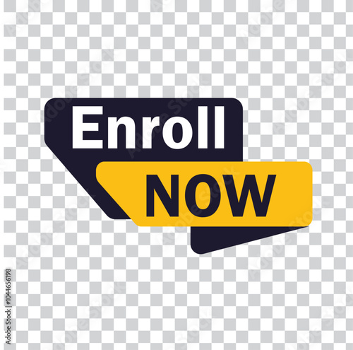 Enroll now Button web template Banner Label enroll now sign icon Vector illustration