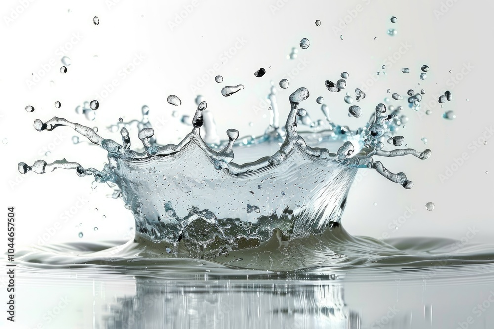 A splash of water creating a crown-like shape. A splash of water creating a crown-like shape.