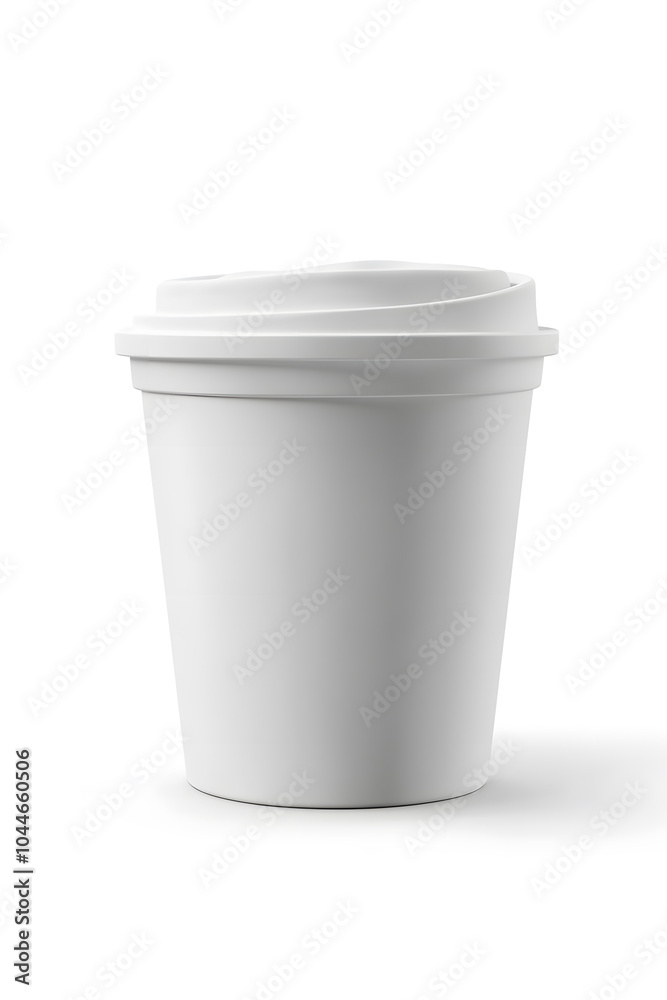 Ice cream, yogurt bucket realistic blank mockup of food container empty for branding isolated on white Ice cream, yogurt bucket realistic blank mockup of food container empty for branding isolated on white