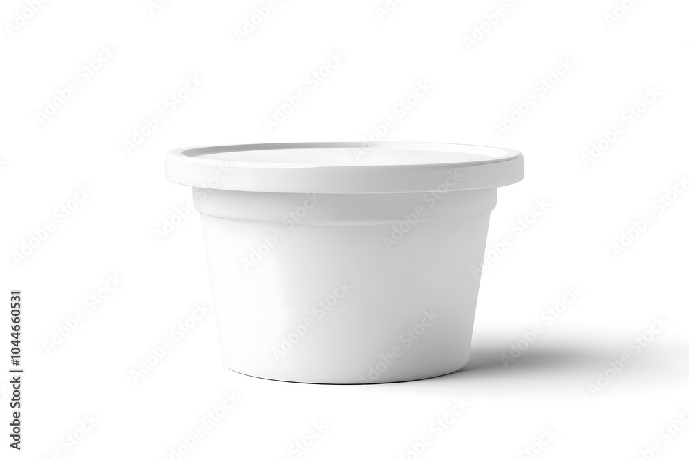 Ice cream, yogurt bucket realistic blank mockup of food container empty for branding isolated on white Ice cream, yogurt bucket realistic blank mockup of food container empty for branding isolated on white