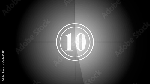 Number of comedown 10, number ten glowing in the dark with white background photo