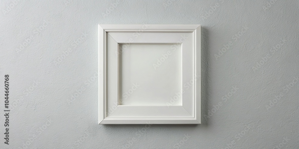 Symmetrical minimalist white frame on wall Symmetrical minimalist white frame on wall