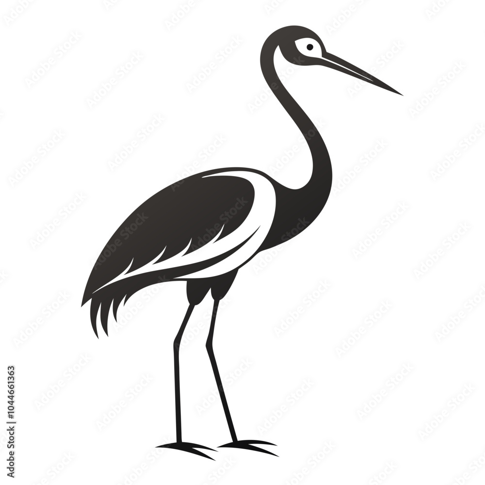 Fototapeta premium White Stork black Belarus bird silhouette