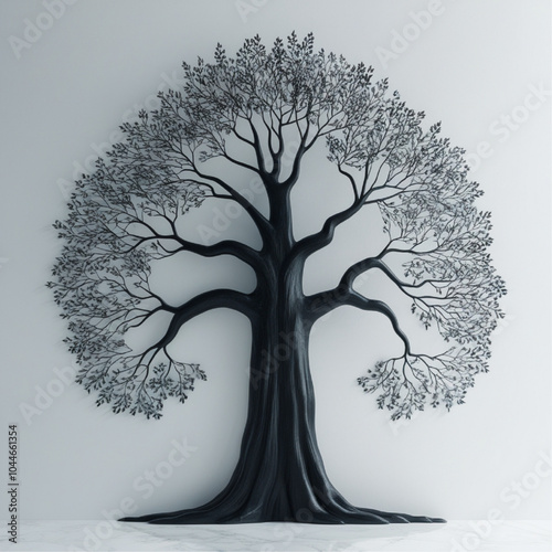 dramatic detailed silhouette of a large spreading oak tree.Tree Oak Linden Tree royalty-free stock illustration.A drawing of a tree with the word tree on it.