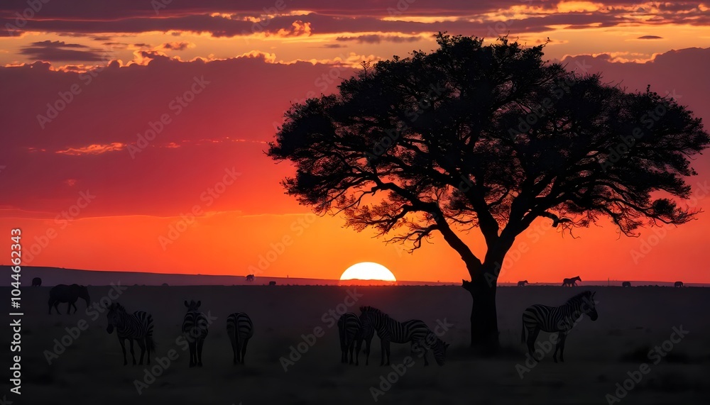 Sunset at the Africa Sunset at the Africa