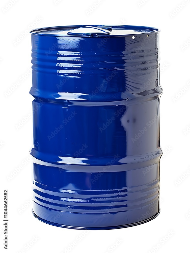 Blue metal barrel on white background Blue metal barrel on white background