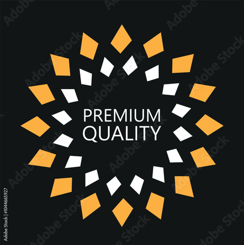 Premium quality gold vector hexagon. Golden label with stars and crown isolated on white background. For icon, logo, label, insigna, seal, tag, sign, seal, symbol, badge, stamp, sticker etc.