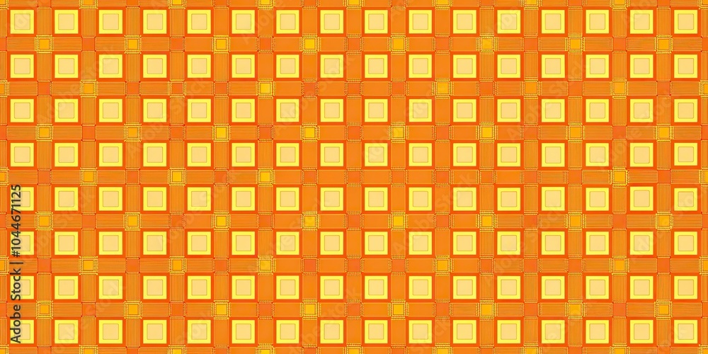 Symmetrical Seamless pattern of orange squares on yellow background Symmetrical Seamless pattern of orange squares on yellow background