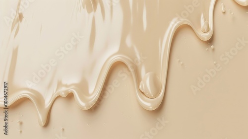 Serum, transparent skin care essence, liquid drops of cosmetic product on beige background 3d rendering photo