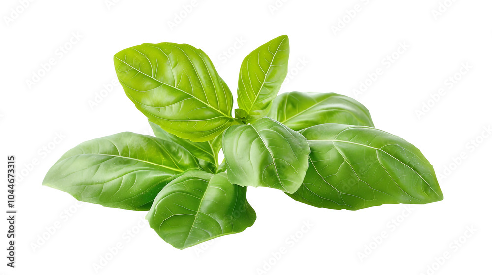 Sweet basil leaves isolated on a transparent background create a vibrant visual for culinary enthusiasts and food photographers. Sweet basil leaves isolated on a transparent background create a vibrant visual for culinary enthusiasts and food photographers.