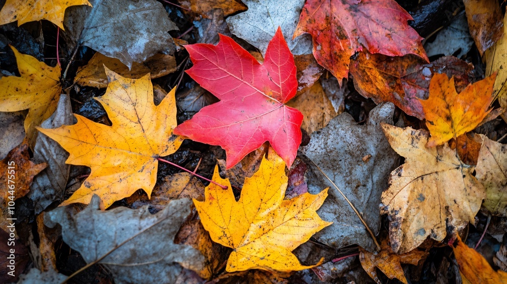 Colorful autumn leaves scattered on the ground, showcasing vibrant reds, yellows, and browns, creating a picturesque fall scene. Colorful autumn leaves scattered on the ground, showcasing vibrant reds, yellows, and browns, creating a picturesque fall scene.