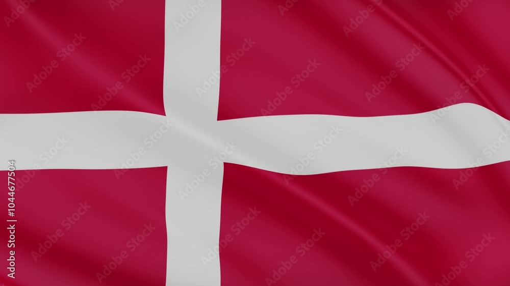 4K Flag Denmark Realistic Waving Wind video 4K Flag Denmark Realistic Waving Wind video