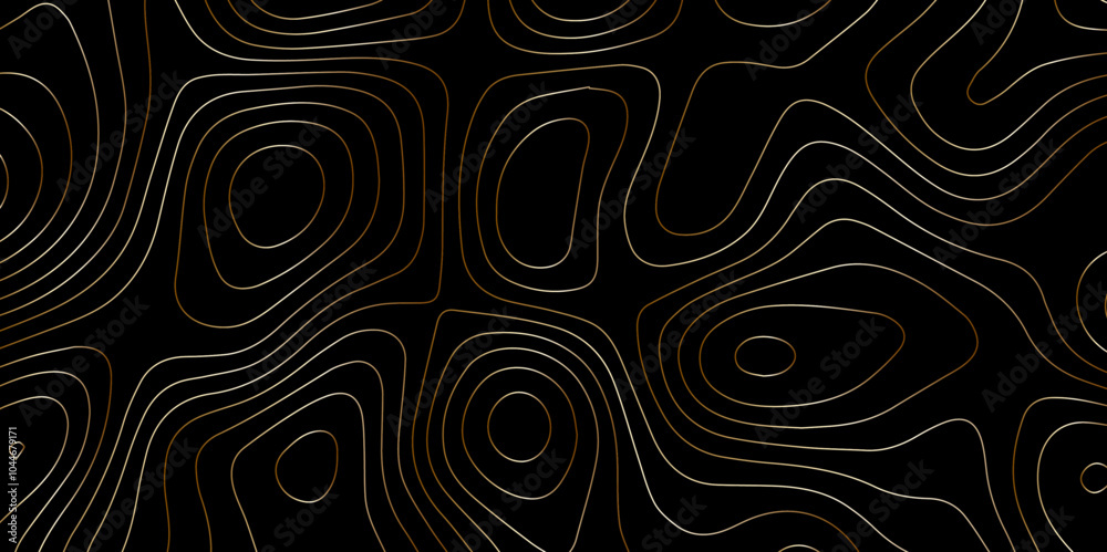 Fototapeta premium Abstract multicolor on black background with Topographic line map pattern. Topographic map lines, contour background. wavy and curved lines background. Geographic map .